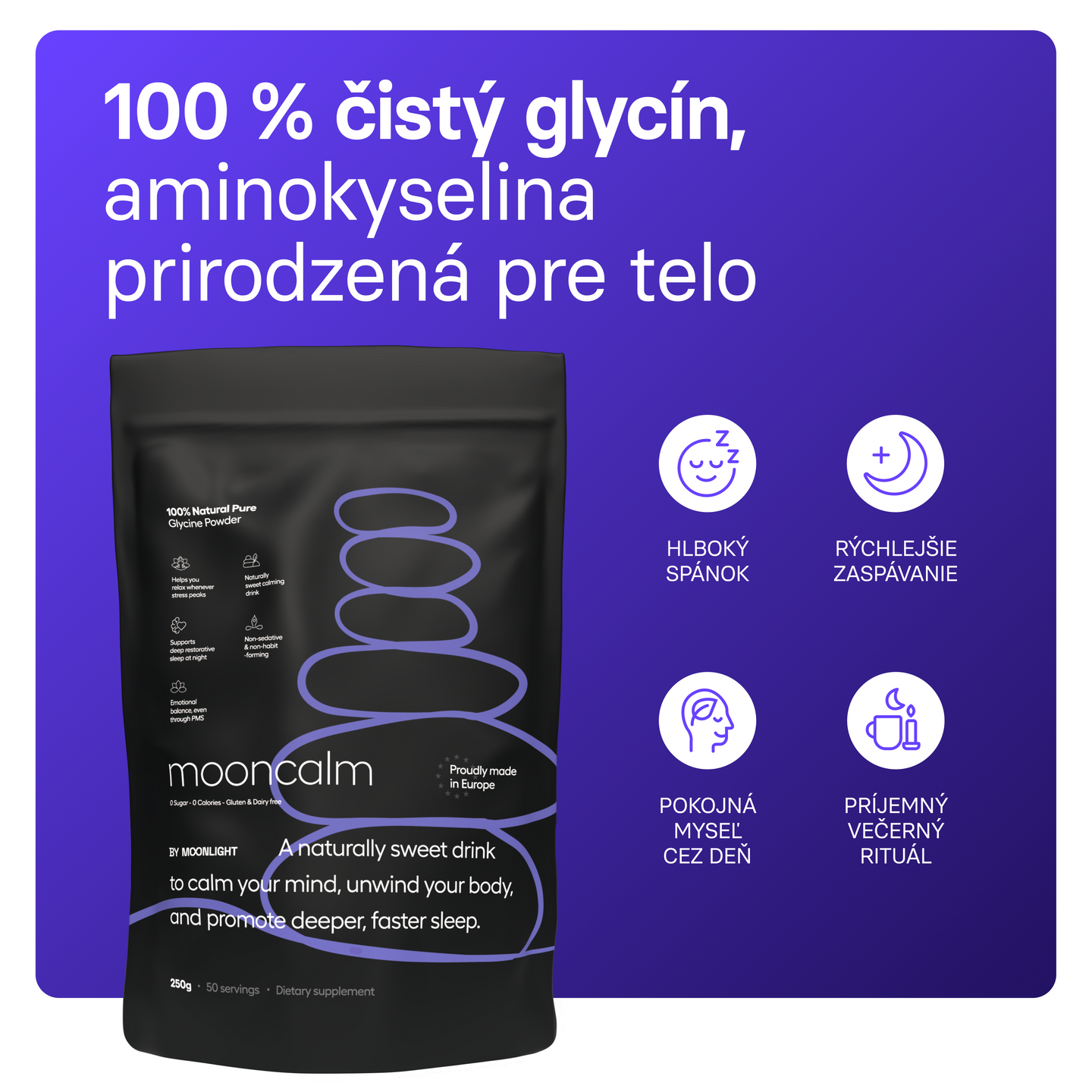 moonCalm - nápoj v prášku pre lepší spánok